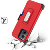 Military Grade Ultra Rugged Hybrid Kickstand Case with Card Slot and Belt Clip Holster for Motorola Moto G Stylus 2025 - Red