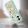 Butterfly Ornaments Diamond Hybrid Case for Samsung Galaxy S25 Edge - Teal
