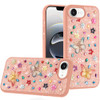 Butterfly Ornaments Diamond Hybrid Case for iPhone 16e - Pink