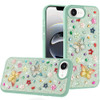 Butterfly Ornaments Diamond Hybrid Case for iPhone 16e - Teal