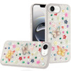 Butterfly Ornaments Diamond Hybrid Case for iPhone 16e - White