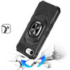 Military Grade Robotic Series Hybrid Case with Ring Grip for iPhone 16e - Black