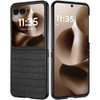 Alligator Skin Texture Leather Protective Cover for Motorola Razr Ultra 2025 - Black