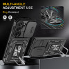 Military Grade Ring Holder Case with Camera Lens Cover for Samsung Galaxy Z Fold 7 - Black