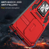 Military Grade Ring Holder Case with Camera Lens Cover for Samsung Galaxy Z Fold 7 - Red