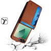 Luxury Leather Wallet Case for Samsung Galaxy Z Flip 7 - Brown