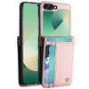 Luxury Leather Wallet Case for Samsung Galaxy Z Flip 7 - Rose Gold