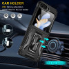 Military Grade Ring Grip Hybrid Case for Samsung Galaxy Z Flip 7 - Black