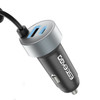 SpeedBoost 50W 5-in-1 Car Charger with Dual USB Charging Ports and Integrated USB-C / Lightning Cables
