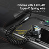 SpeedBoost 50W 5-in-1 Car Charger with Dual USB Charging Ports and Integrated USB-C / Lightning Cables