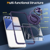 Tough Shield Crystal Case with MagSafe Magnetic Ring Holder for Samsung Galaxy Z Flip 7 - Purple