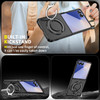 Dual Layer Magnetic Ring Case with Rotating Stand and Privacy Camera Cover for Samsung Galaxy Z Flip 7 - Black