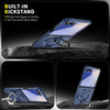Dual Layer Magnetic Ring Case with Rotating Stand and Privacy Camera Cover for Samsung Galaxy Z Flip 7 - Blue