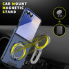Dual Layer Magnetic Ring Case with Rotating Stand and Privacy Camera Cover for Samsung Galaxy Z Flip 7 - Blue