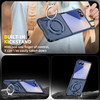 Dual Layer Magnetic Ring Case with Rotating Stand and Privacy Camera Cover for Samsung Galaxy Z Flip 7 - Blue