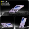 Dual Layer Magnetic Ring Case with Rotating Stand and Privacy Camera Cover for Samsung Galaxy Z Flip 7 - Purple