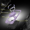 Dual Layer Magnetic Ring Case with Rotating Stand and Privacy Camera Cover for Samsung Galaxy Z Flip 7 - Purple
