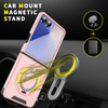 Dual Layer Magnetic Ring Case with Rotating Stand and Privacy Camera Cover for Samsung Galaxy Z Flip 7 - Pink