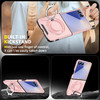 Dual Layer Magnetic Ring Case with Rotating Stand and Privacy Camera Cover for Samsung Galaxy Z Flip 7 - Pink