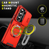 Dual Layer Magnetic Ring Case with Rotating Stand and Privacy Camera Cover for Samsung Galaxy Z Fold 7 - Red
