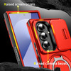 Dual Layer Magnetic Ring Case with Rotating Stand and Privacy Camera Cover for Samsung Galaxy Z Fold 7 - Red