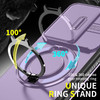 Dual Layer Magnetic Ring Case with Rotating Stand and Privacy Camera Cover for Samsung Galaxy Z Fold 7 - Purple