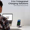 AUKEY MagFusion L Qi2 2-in-1 Foldable MagSafe Magnetic Fast Wireless Charging Station for iPhone and AirPods