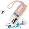 Military Grade All-In-One Hybrid Case with Card Pocket, Kickstand and Hand Strap for Samsung Galaxy S25 Ultra - Beige Pink