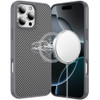 Carbon Fiber Series MagSafe Hybrid Case for iPhone 16 Pro Max - Grey