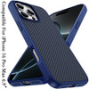 Carbon Fiber Series MagSafe Hybrid Case for iPhone 16 Pro Max - Blue