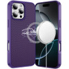 Carbon Fiber Series MagSafe Hybrid Case for iPhone 16 Pro Max - Purple