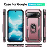 Military Grade Hybrid Case with Ring Grip for Google Pixel 10 Pro XL - Rose Gold