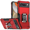 Military Grade Shockproof Hybrid Armor Case with Ring Grip for Google Pixel 10 Pro XL - Red