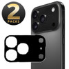 2-Pack HD Tempered Glass Camera Lens Protector for iPhone 17 Pro - Black