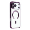 Electroplated Clear MagSafe Case with Camera Lens Protector for iPhone 17 Pro Max - Purple