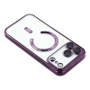 Electroplated Clear MagSafe Case with Camera Lens Protector for iPhone 17 Pro Max - Purple
