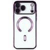Electroplated Clear MagSafe Case with Camera Lens Protector for iPhone 17 Pro Max - Purple