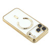 Electroplated Clear MagSafe Case with Camera Lens Protector for iPhone 17 Pro Max - Gold