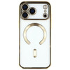Electroplated Clear MagSafe Case with Camera Lens Protector for iPhone 17 Pro Max - Gold