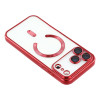 Electroplated Clear MagSafe Case with Camera Lens Protector for iPhone 17 Pro - Red