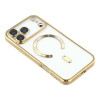 Electroplated Clear MagSafe Case with Camera Lens Protector for iPhone 17 Pro - Gold