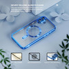 Electroplated Clear MagSafe Case with Camera Lens Protector for iPhone 17 - Blue