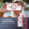 Electroplated Clear MagSafe Case with Camera Lens Protector for iPhone 17 - Red