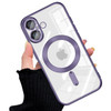 Electroplated Clear MagSafe Case with Camera Lens Protector for iPhone 17 - Purple