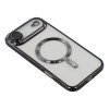 Electroplated Clear MagSafe Case with Camera Lens Protector for iPhone Air - Black