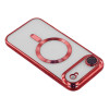 Electroplated Clear MagSafe Case with Camera Lens Protector for iPhone Air - Red