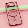 Electroplated Clear MagSafe Case with Camera Lens Protector for iPhone Air - Red