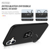 360 Rotating Ring Grip Hybrid Case for iPhone 17 - Black