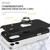 360 Rotating Ring Grip Hybrid Case for iPhone 17 - Black
