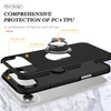 360 Rotating Ring Grip Hybrid Case for iPhone Air - Black